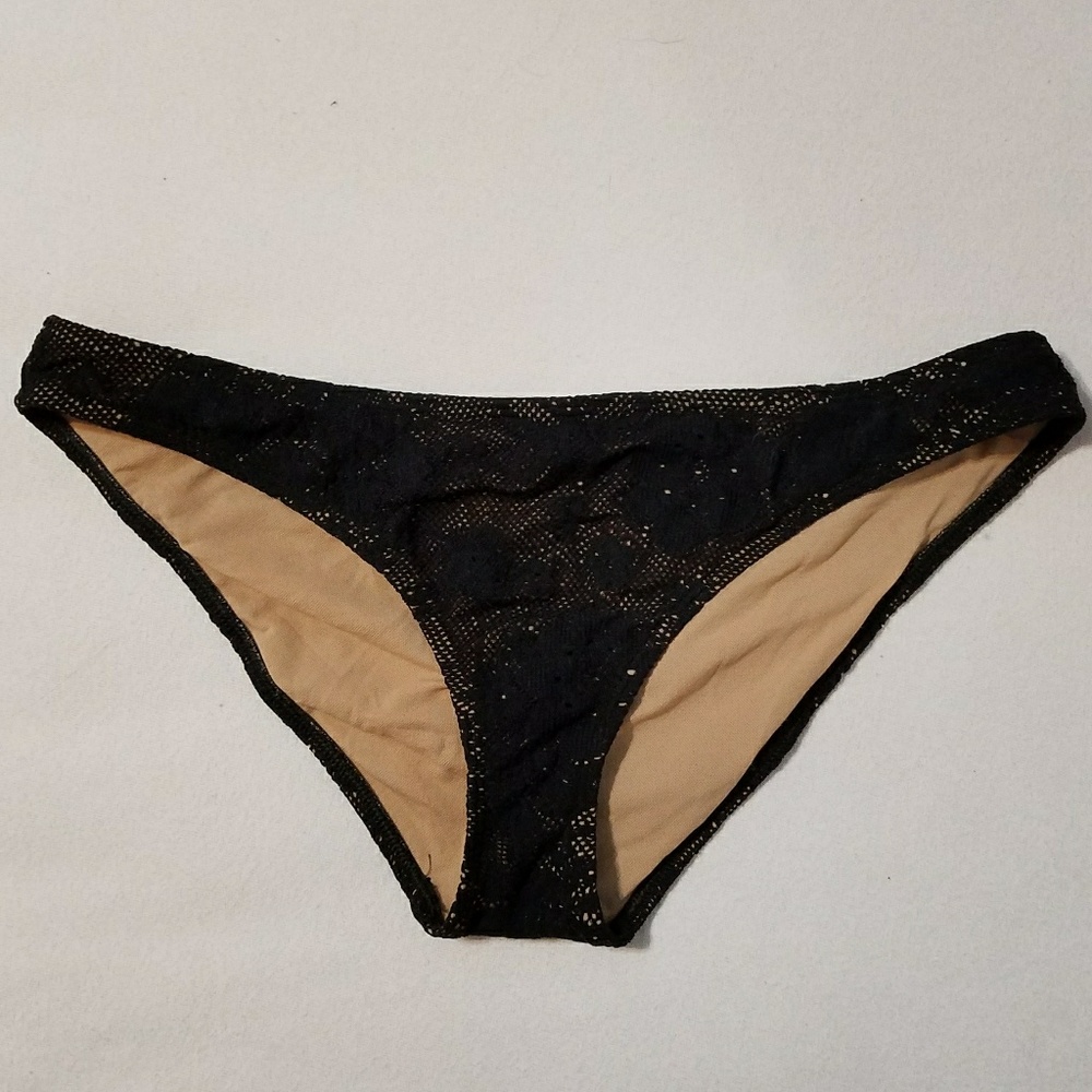 NWOT Victoria's Secret Black Crochet Bikini Bottom